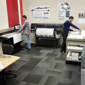 HP Designjet T7200 being used in a reprographics environment 